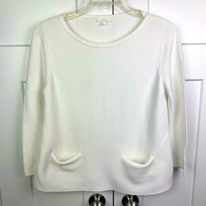 COS White Knit Top with Pocket Detail